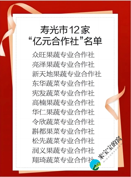 寿光12家蔬菜专业合作社跻身“亿元俱乐部”